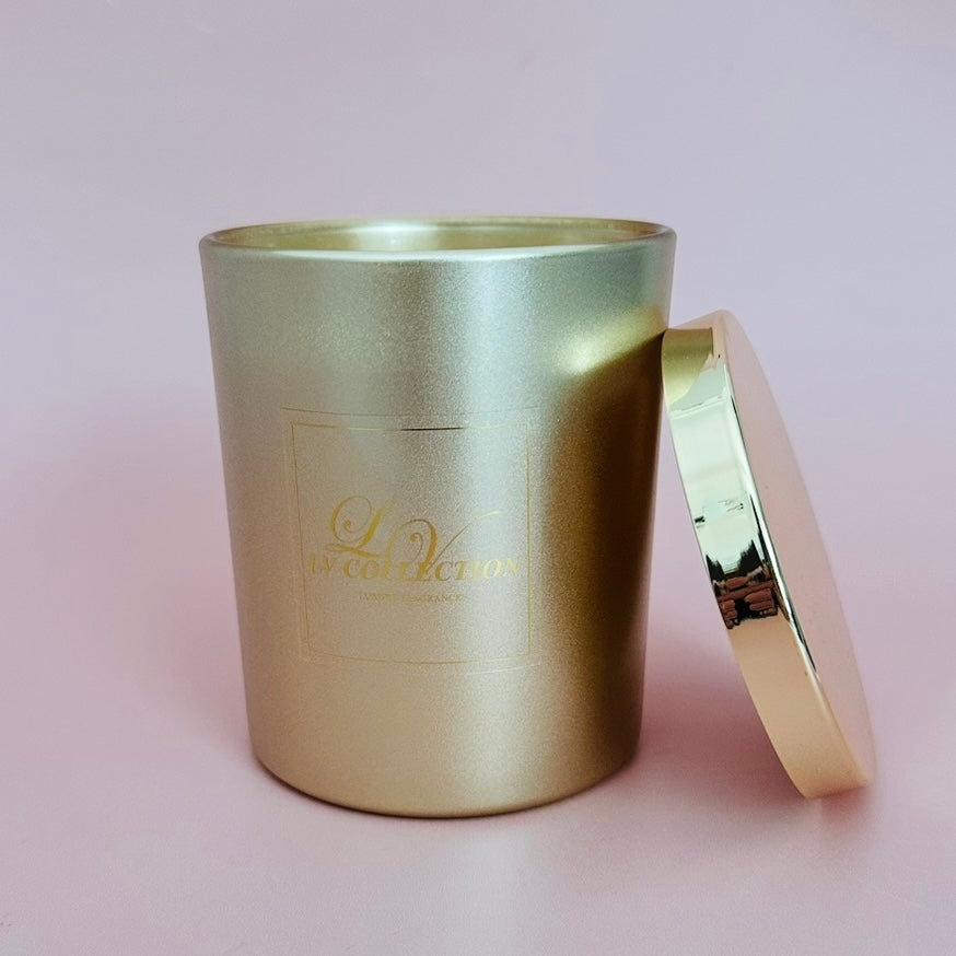 Gold Christmas Candle - Luxury 300g Soy Candle with Gold Lid | LV Collection