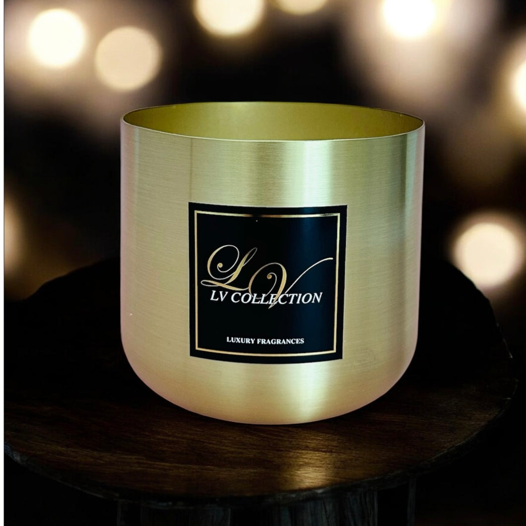 Golden Glow Luxe Candle 500g - Premium Soy Metallic Candle| LV Collection