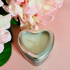 Heart candle tin