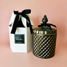 Gunmetal Grey Geo Candle - Gold Interior | LV Collection