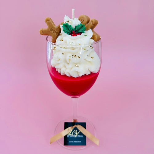 Gingerbread Goblet Candle - Festive Dessert Soy Candle | LV Collection