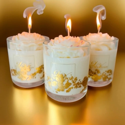 Gold foil flower candle
