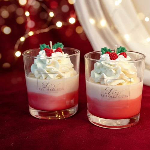 Christmas Berry Whip Candle - Festive Dessert Candle
