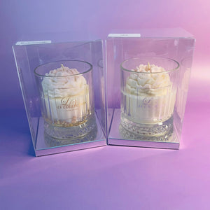 Gold foil peony flower candle