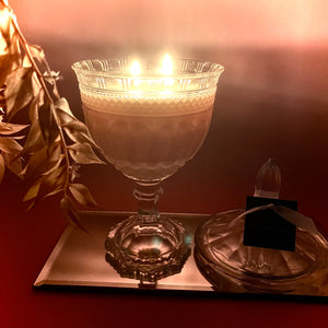Empress Crystal cut vintage candle
