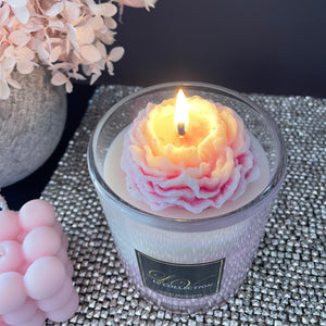 Peony flower candle